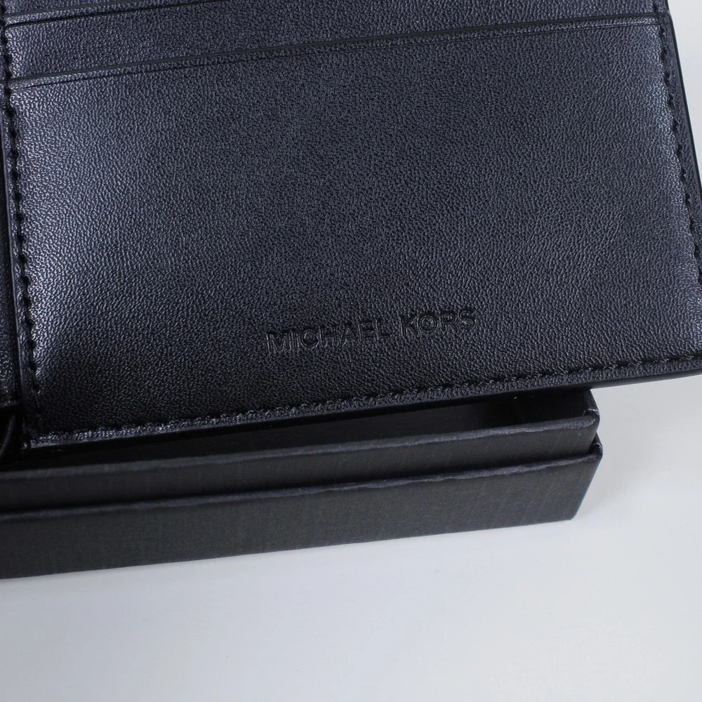Michael Kors Men's Slim Billfold Wallet Brown Signature Logo Print NIB Genuine